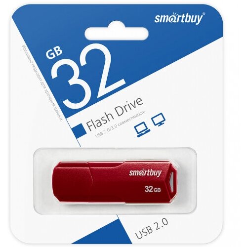 USB флешка Smartbuy 32Gb Clue burgundy USB 2.0 usb 64gb smartbuy clue бордовый