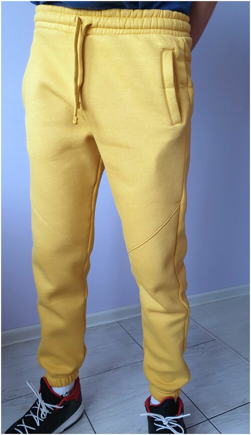 Брюки SAMO, спортивные, полуприлегающий силуэт, утепленные, размер 52, желтый