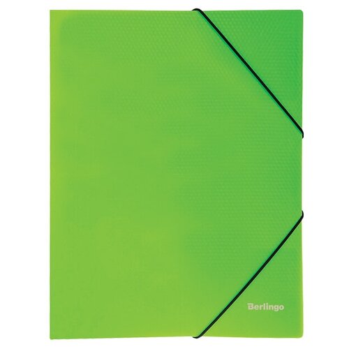 Berlingo Папка на резинке Neon А4, пластик, Неоновый зеленый