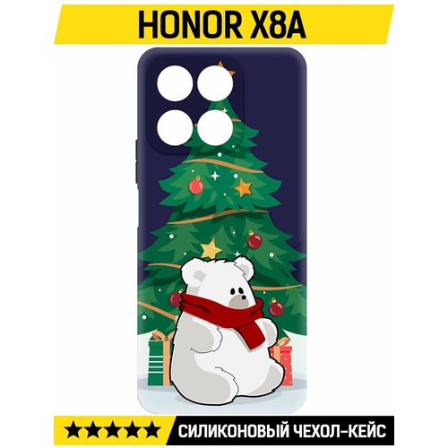 Чехол-накладка Krutoff Soft Case Медвежонок для Honor X8a черный чехол накладка krutoff soft case корги для honor x8a черный