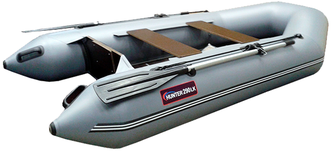 Надувная лодка HUNTERBOAT Хантер 290 ЛК серый
