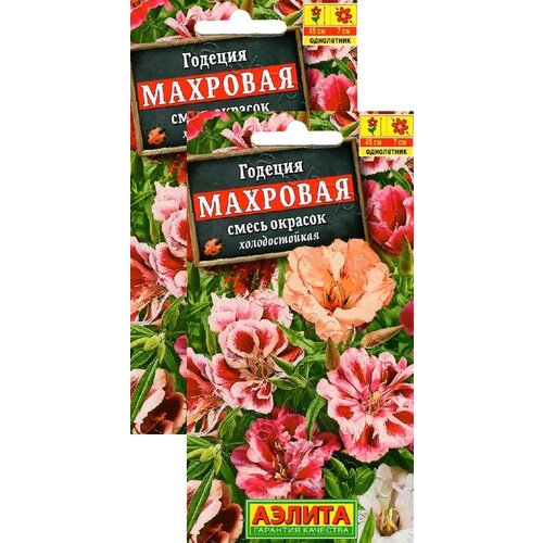 Годеция Махровая, смесь сортов (0,2 г), 2 пакета маргаритка хризантемовидная смесь сортов 0 05 г 2 пакета