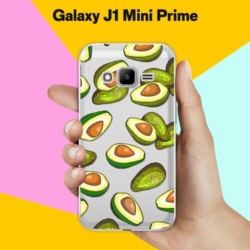 Силиконовый чехол на Samsung Galaxy J1 Mini Prime Зеленые авокадо / для Самсунг Галакси Джей 1 Мини Прайм пластиковый чехол волны 5 на samsung galaxy s4 mini самсунг галакси с 4 мини