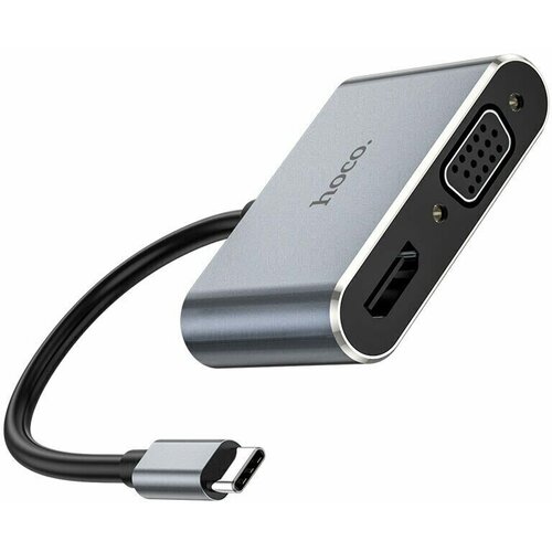 Переходник Type-C to HDMI + VGA hoco HB29 для MacBook переходник hoco hb21 type c to hdmi серый металлик