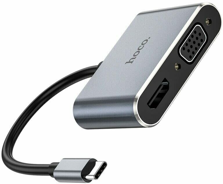 Переходник Type-C to HDMI + VGA hoco HB29 для MacBook