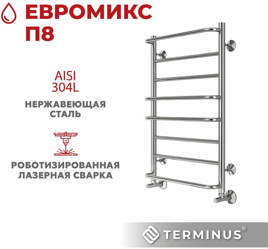 Полотенцесушитель водяной Terminus Евромикс 8П 500х800 (4670078530165)