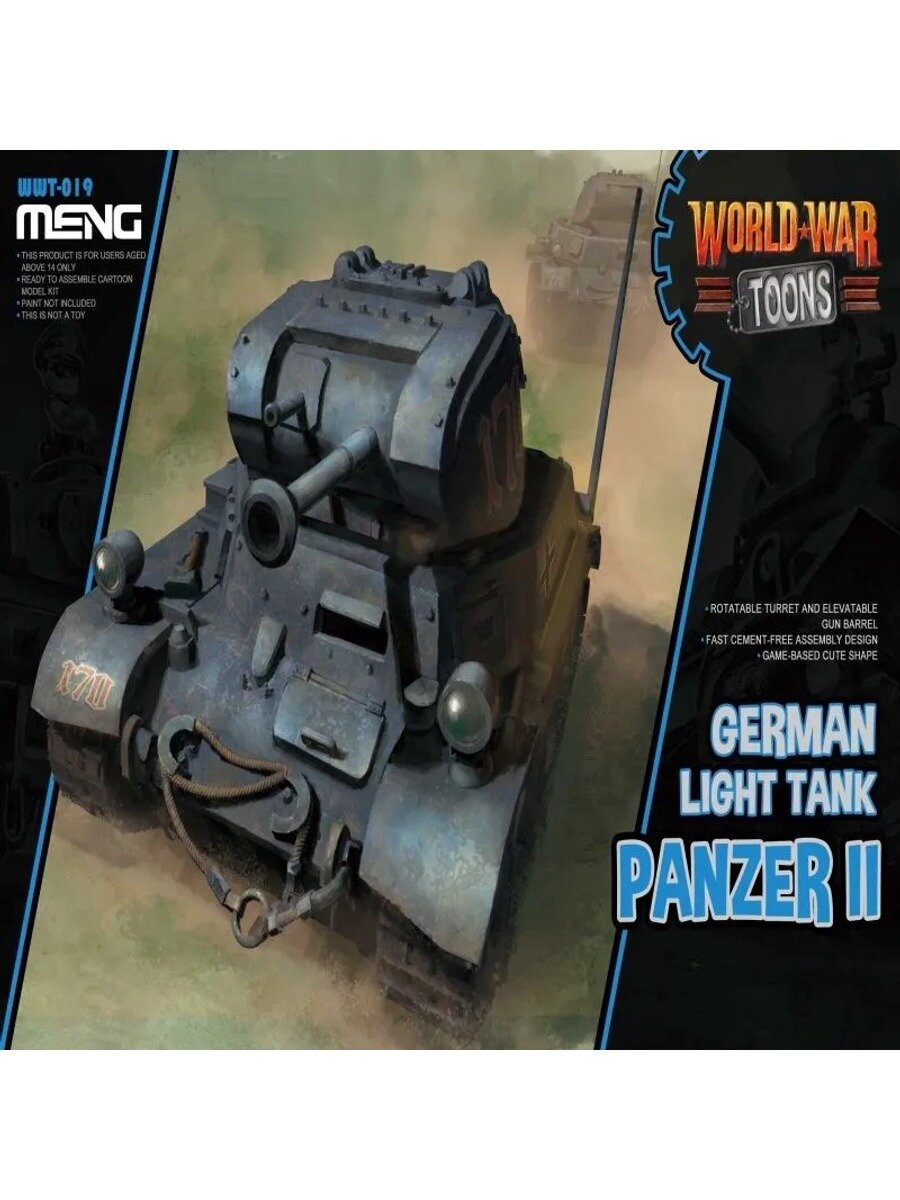 Сборная модель танка Panzer II, немецкий лёгкий танк, 300 элементов, без клея