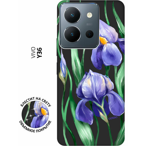 Матовый Soft Touch силиконовый чехол на Vivo Y36, Виво У36 с 3D принтом Amazing Irises черный матовый soft touch силиконовый чехол на vivo y36 виво у36 с 3d принтом amazing asters черный