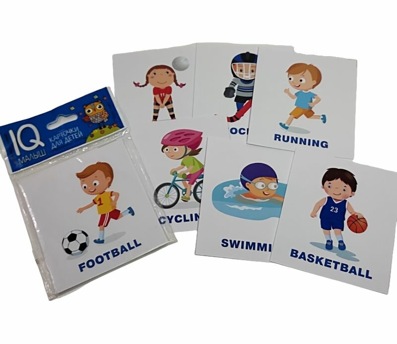 Спорт / Sport. Карточки для детей с подсказками для взрослых - фото №3