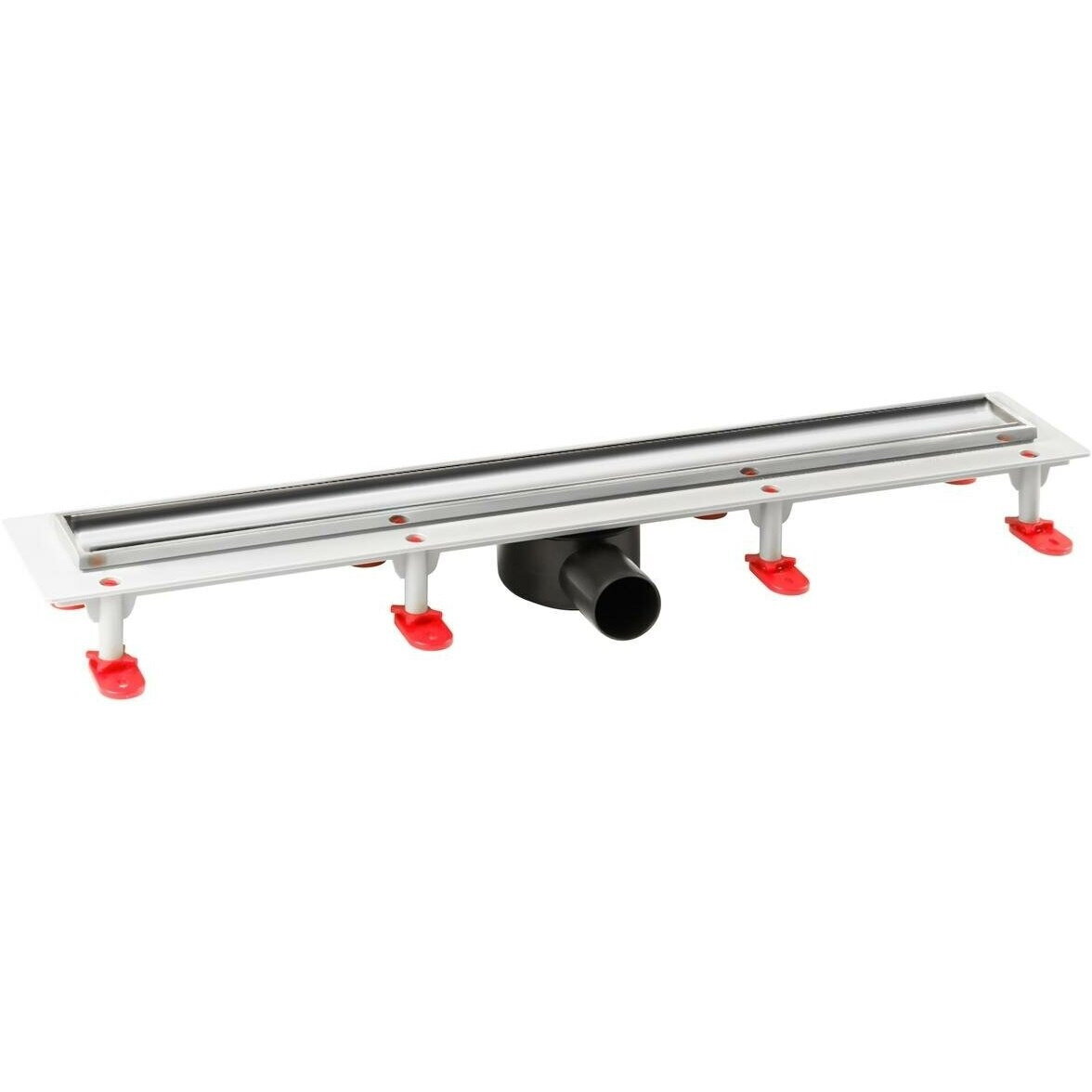 фото Трап линейный Vimarr 800 мм под плитку с решеткой, душевой лоток C.1 517C38001050 с горизонтальным выходом D50 мм хром