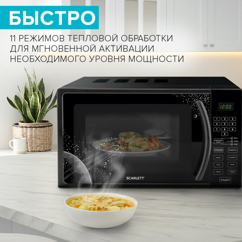 Микроволновая печь SCARLETT 20L черный (SC-MW9020S09D) - фотография № 8