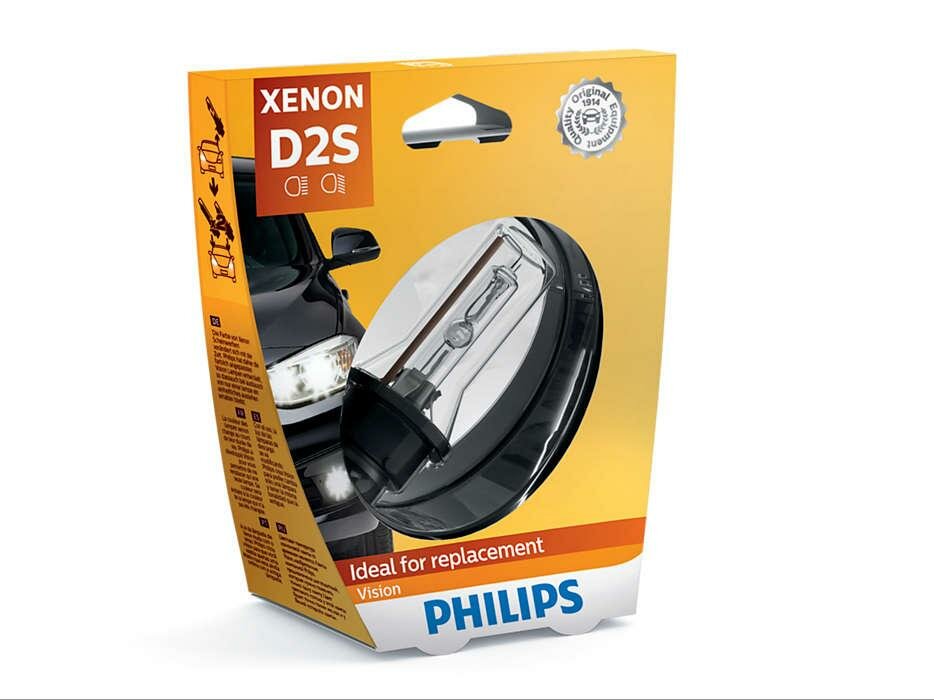 Лампа автомобильная ксеноновая Philips Vision 85122VIS1 D2S 85V 35W P32d-2 4400K 1 шт.