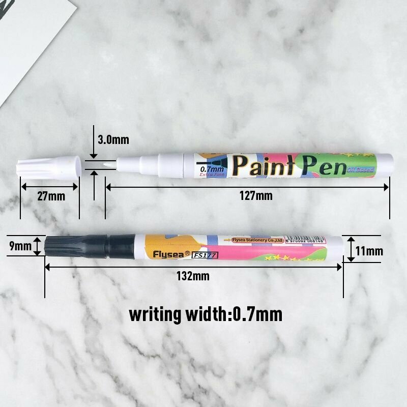 фото Маркер для нанесения декора, тонкой разметки, скетча, рисования и тд Flysea Paint Marker FS-177 с тонким пером 0.7 мм, цвет красный