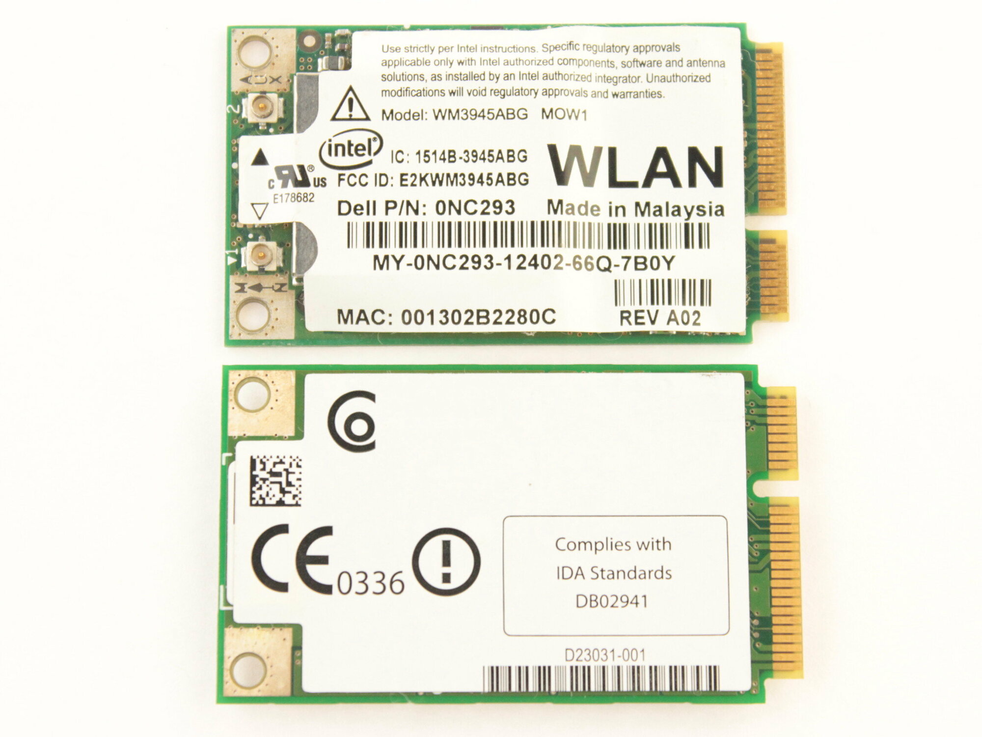 Wi-Fi Intel Wlan Card WM3945ABG