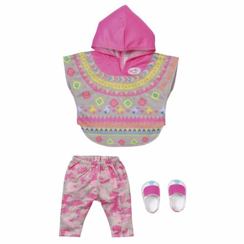 фото Zapf creation baby born комплект одежды с пончо, 43 см 830-161