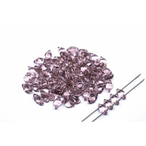 Бусины GemDuo 8х5мм, отверстие 0,8мм, цвет 20020 светлый аметист прозрачный, 709-023, 10г (около 64шт)