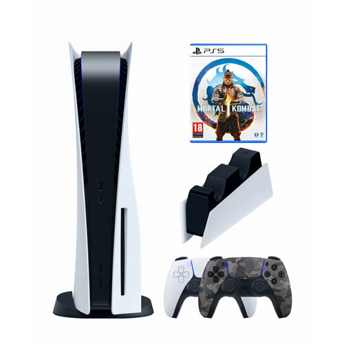 Игровая приставка Sony PlayStation 5 (3-ревизия)+2-й геймпад(камуфляжный)+зарядное+Mortal Kombat 1