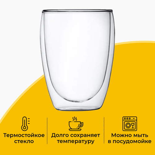 Стакан из двойного стекла бокал 350 мл 385₽