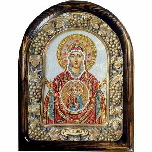 Икона Знамение Пресвятой Богородицы из бисера, арт ДИ-719
