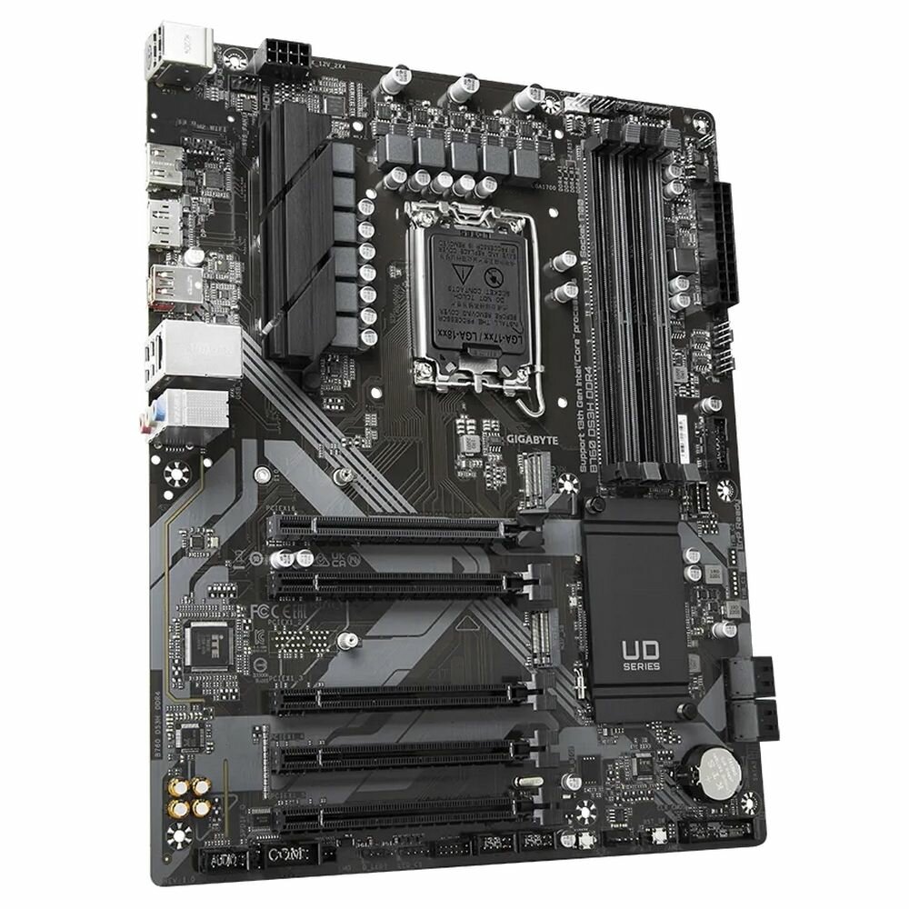 Материнская плата Gigabyte B760 DS3H DDR4, Socket 1700, Intel B760, 4xDDR4-3200, ATX, RTL — фото 1