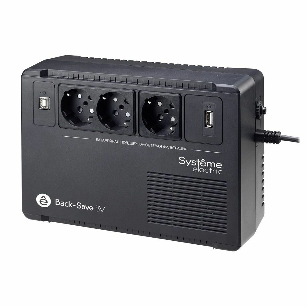 Источник бесперебойного питания Systeme Electriс Back-Save, 600VA/360W, 230V, Line-Interactive, AVR, 6xC13 Outlets, USB charge(type A), USB (BVSE600I) Systeme Electric - фото №18