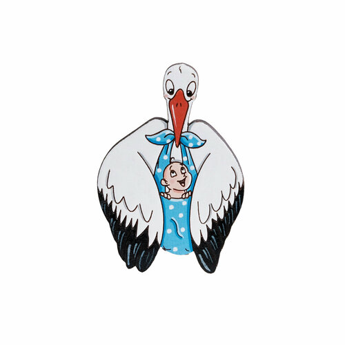 Значок AUGUST WOOD, белый