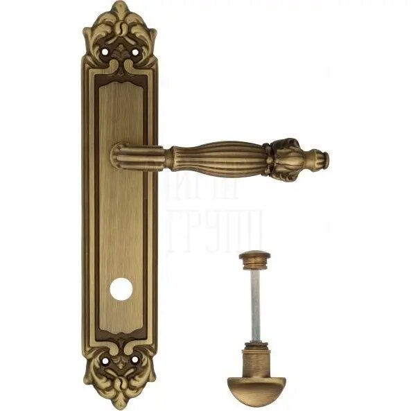 Дверная ручка Venezia "OLIMPO" на планке PL96 матовая бронза (wc)