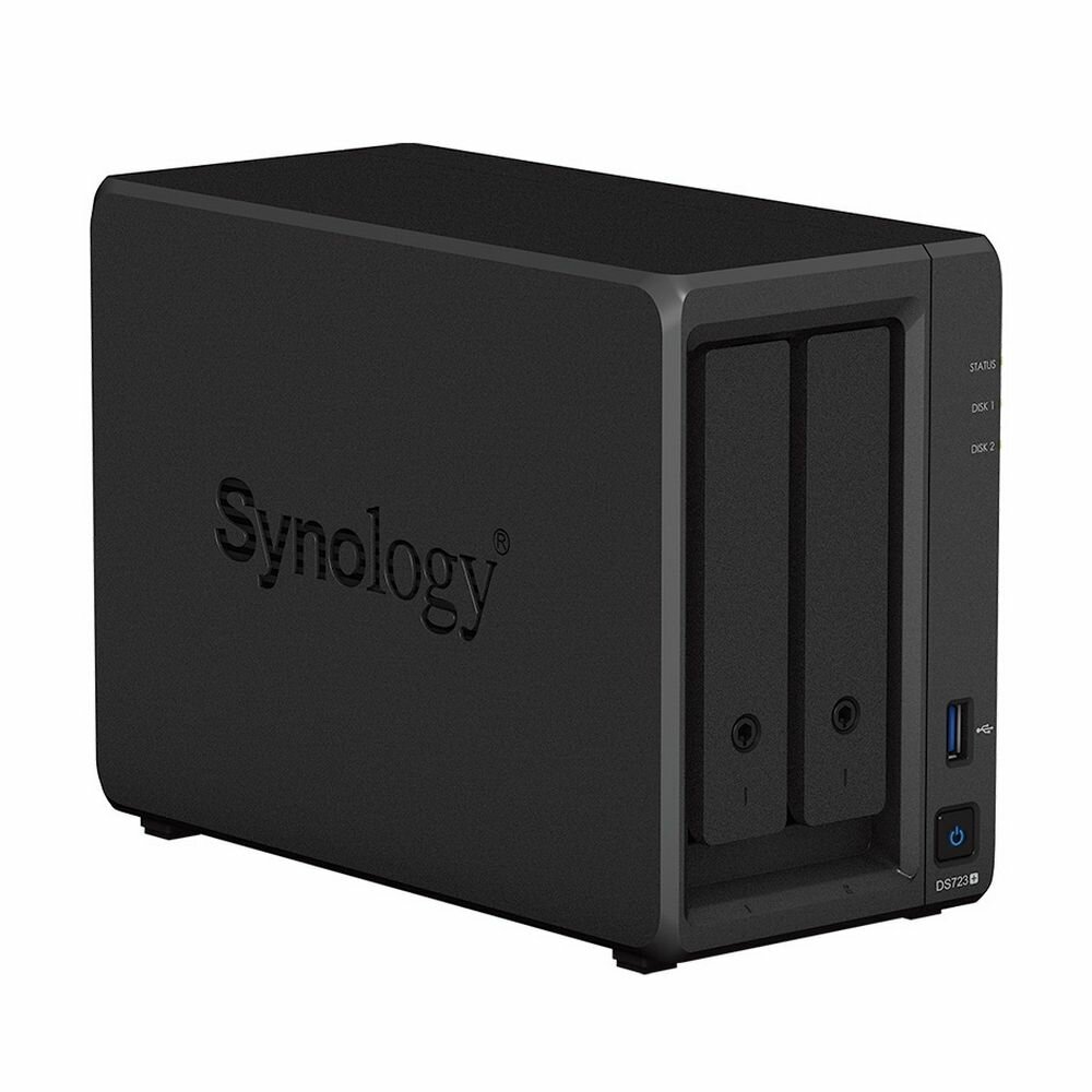 Сетевой накопитель Synology 2x3.5”/2.5" SATA, 2xNVMe, USB3.2Gen1, eSATA, 2xUTP Gigabit, без HDD - фото №1