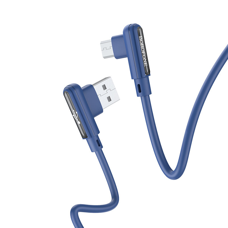 Дата-кабель USB 2.4A для micro USB Borofone BX58 TPE 1м Blue