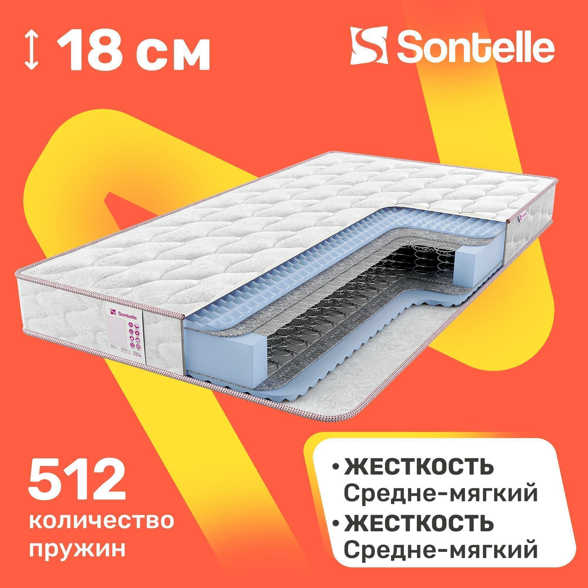 Матрас с зависимыми пружинами Sontelle Libre Base comfort R 65x125