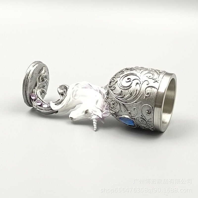 Кубок для вина "Снежный волк", 3D, с единорогом — фото 1