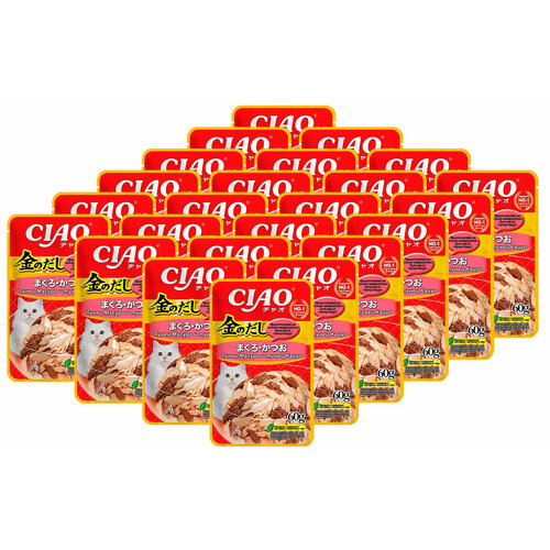 INABA CIAO KINNODASHI для взрослых кошек с тунцом Магуро, тунцом Кацуо и палтусом пауч 60 гр NEW 60 гр х 24 шт