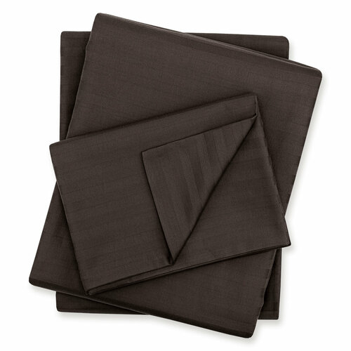 Простыня евро 200х220 Monocolor Сатин-Страйп, 100% хлопок, цвет коричневый