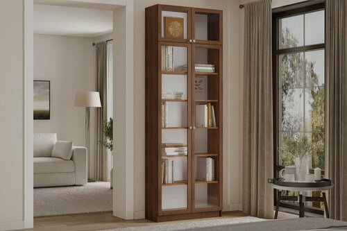 Изображение товара Библиотека Билли-20 Хит с антресолью Орех Экко для документов для книг для обуви для одежды для посуды двухдверный 90*220*40