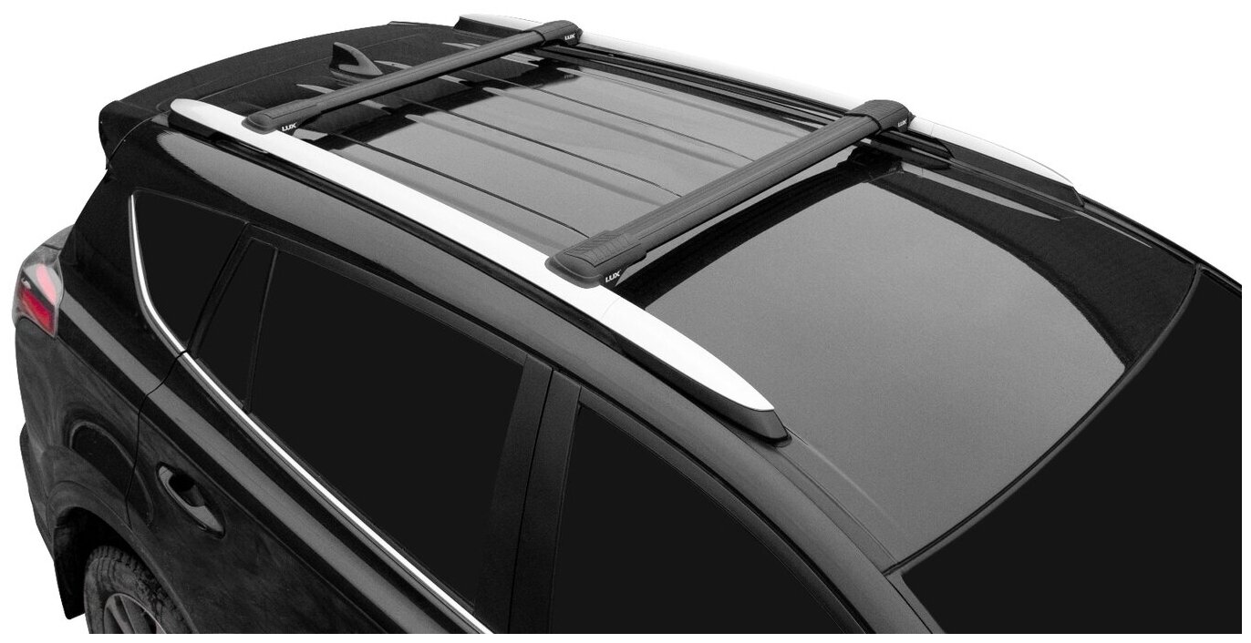 Багажник на рейлинги Ford Grand C-Max II минивен 2010-2019. - Lux Hunter L54-B, черные дуги