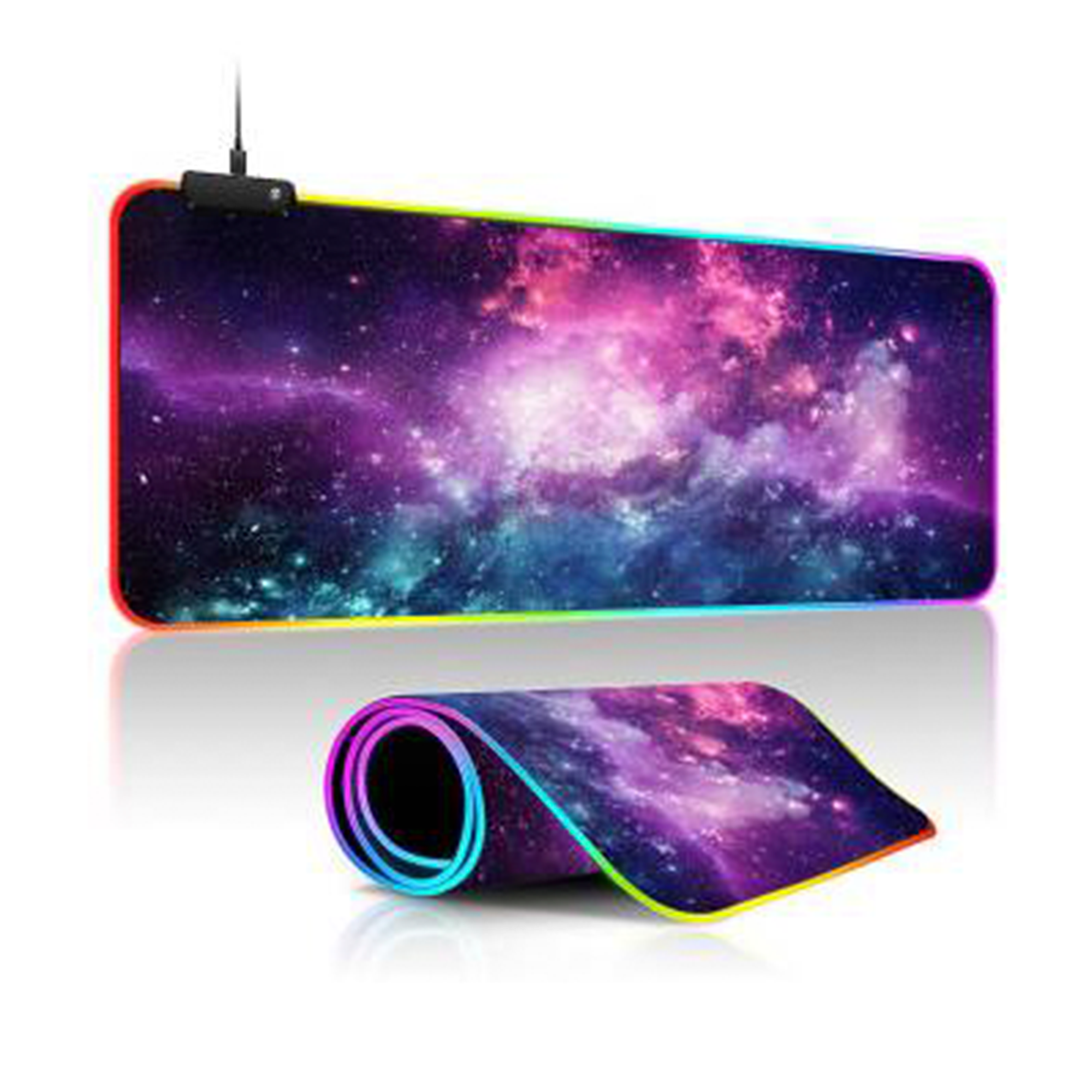 Игровой коврик для мыши и клавиатуры, с RGB-подсветкой, водоотталкивающий, 80х30 см