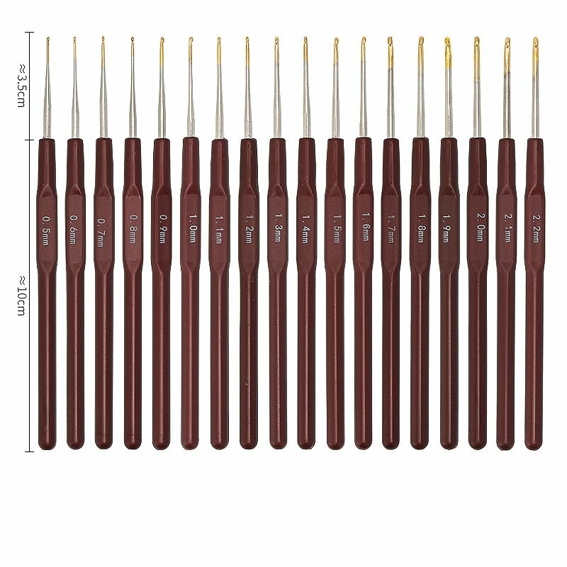 Комплект вязальных крючков с эргономичными ручками (18 штук #05 - #22 мм)