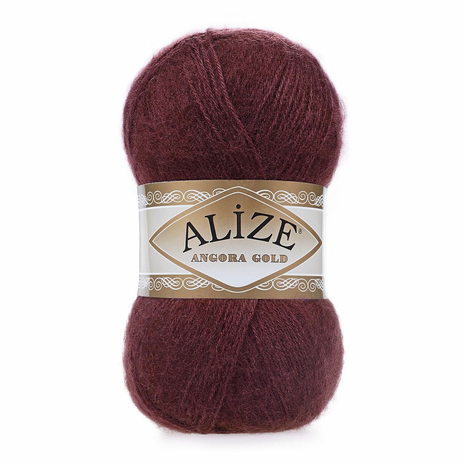Пряжа Alize Angora gold 57 бордо (100г/550м, упаковка 5 мотков)