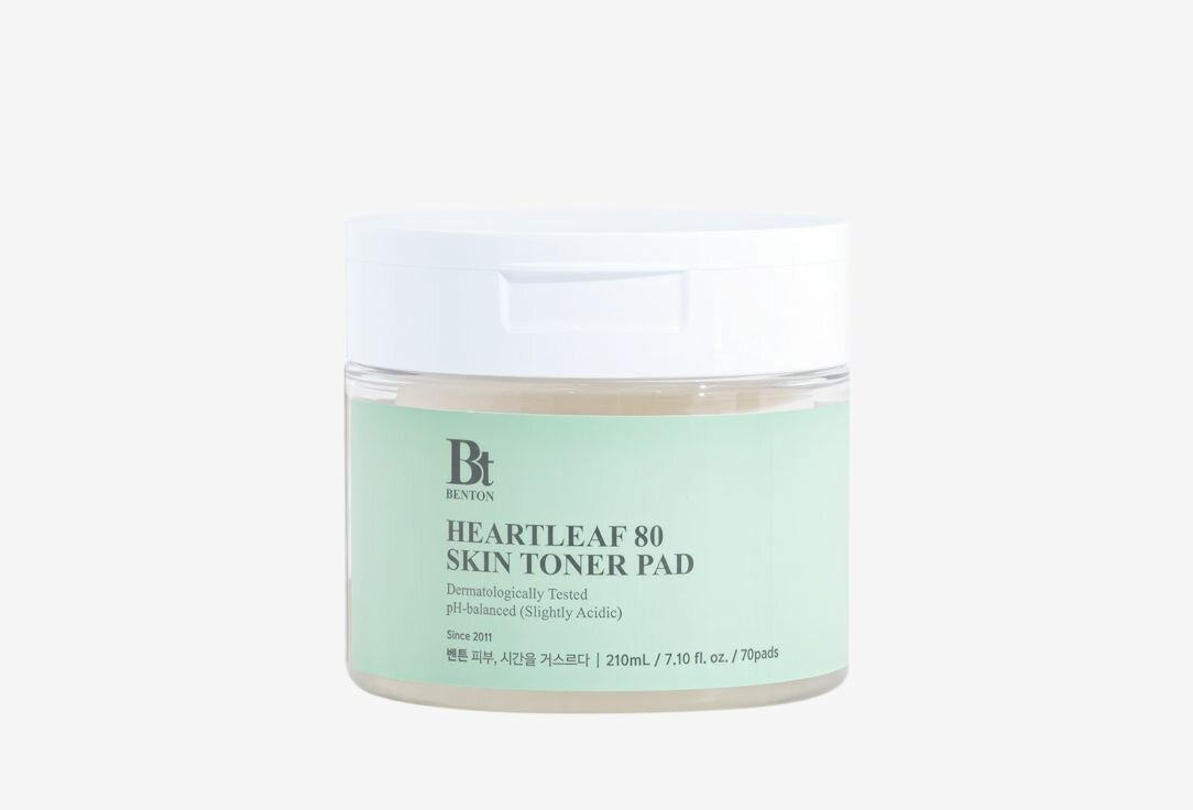 Отшелушивающие тонер-пэды для лица BENTON HEARTLEAF 80 SKIN TONER PAD