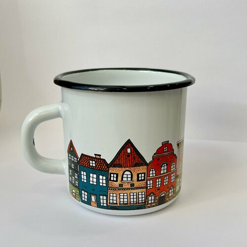 Эмалированная кружка Голландские домики (без оплетки)