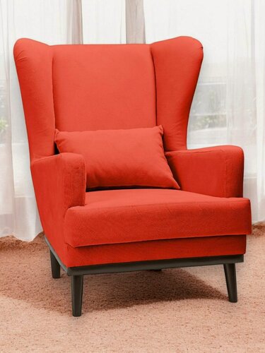 Изображение товара Кресло мягкое Вегас, кресло мягкое для дома оранжевое велюр Mazerati orange