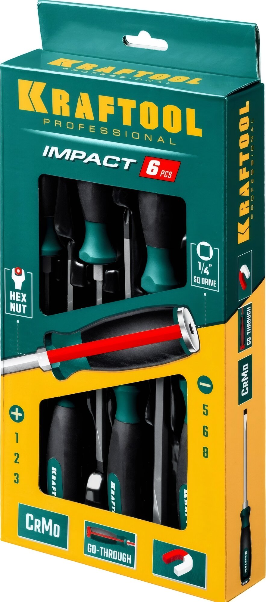 Набор ударных отверток KRAFTOOL 25025 — фото 1