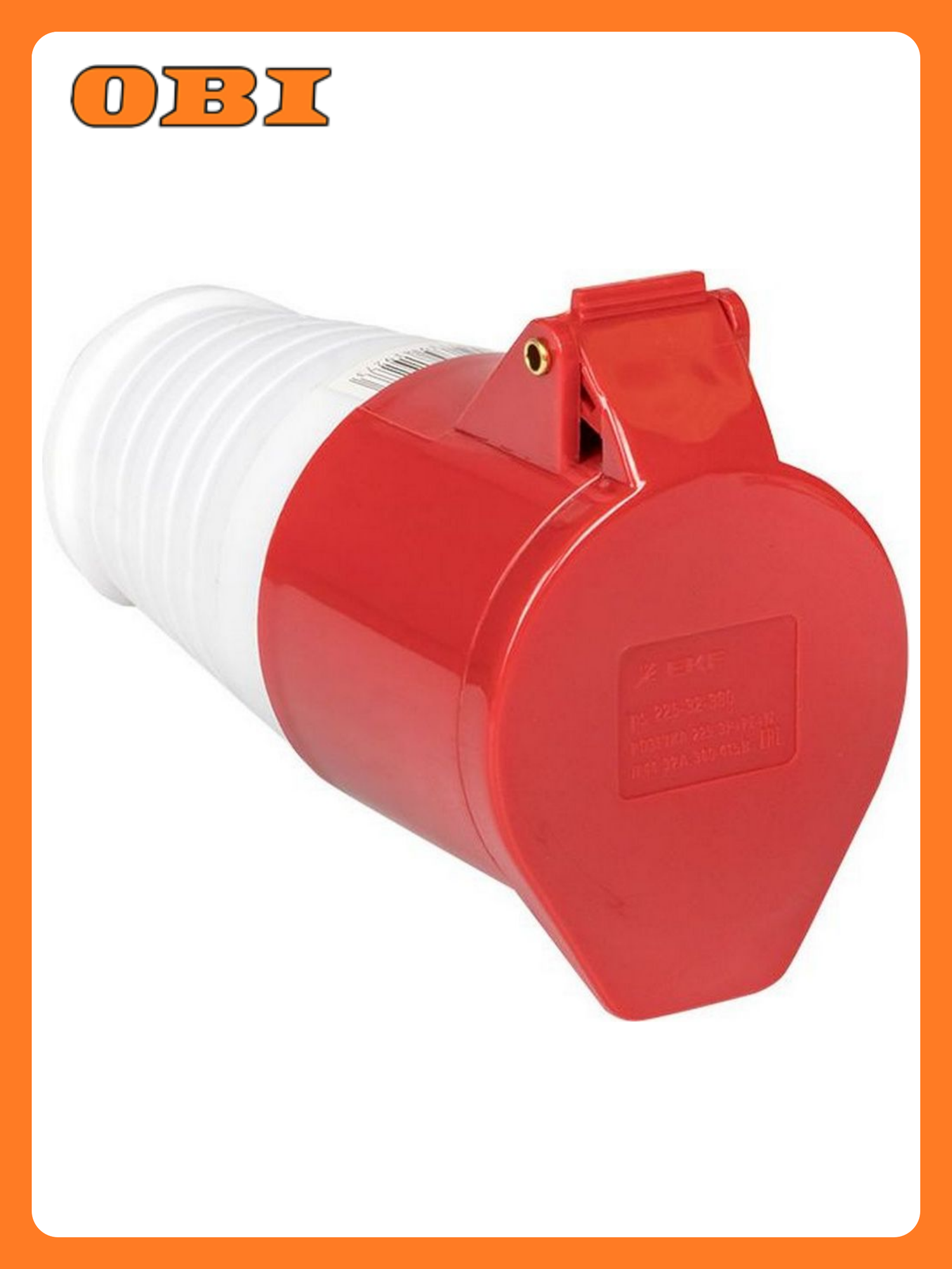 Розетка EKF PROxima PS-225-32-380 с откидной крышкой IP44 красная