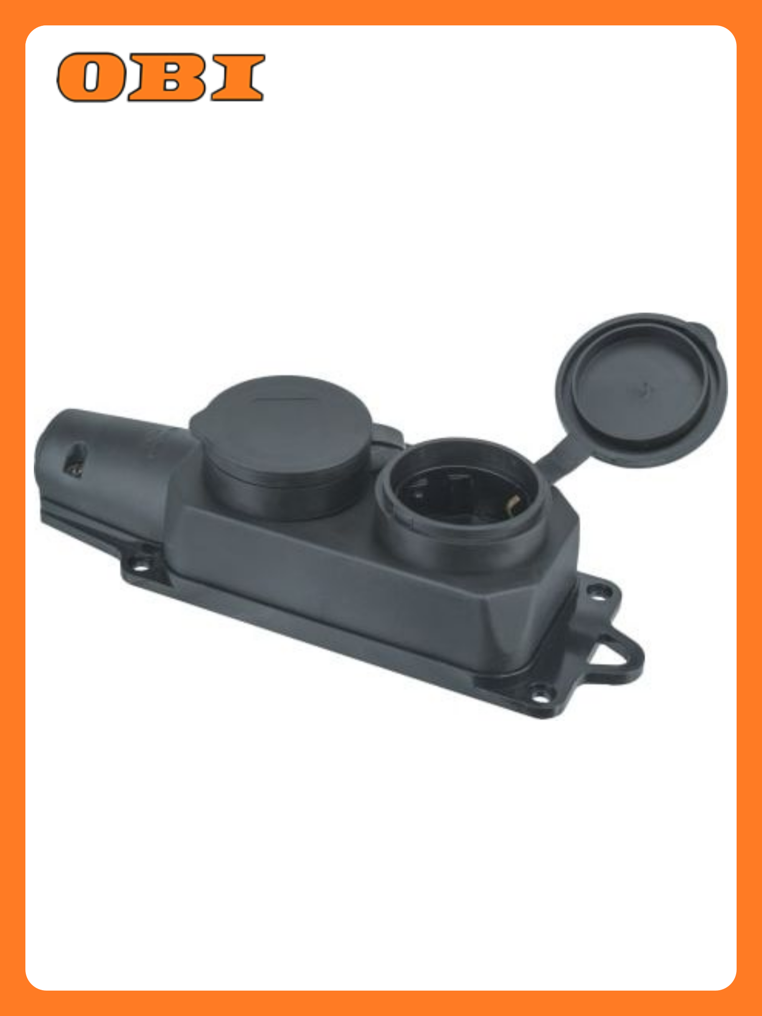 Колодка Navigator NCA-PLR каучук IP44 2 гнезда 16 А черная