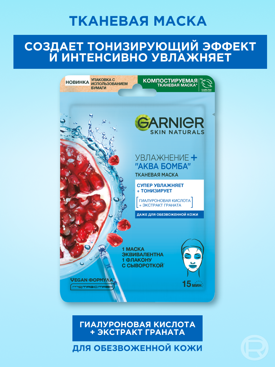 GARNIER After party mask box, набор из 7 разных тканевых масок — фото 1