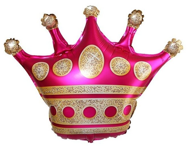 Шар фольгированный 24" "Корона", цвет розовый./В упаковке шт: 5