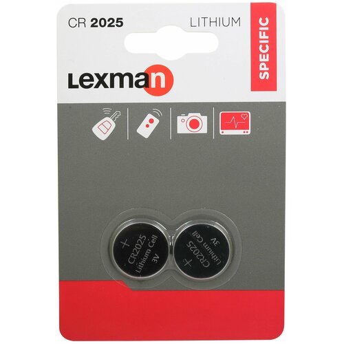 LEXMAN Батарейка литиевая Lexman CR2025, 2 шт.