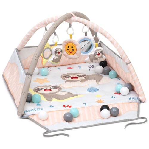 коврик с игрушками funkids round comfy gym cc9041 Коврик Funkids Foldable Gym с подвесными игрушками, музыкой и складными бортиками, CC9658