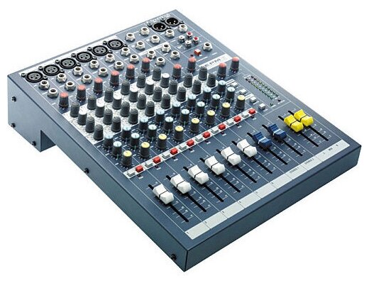 Soundcraft EPM6 микшерный пульт 6 моно, 2 стерео, 2 Aux, фейдеры 60мм. Возможен монтаж в рэк, крепления приобретаются отдельно