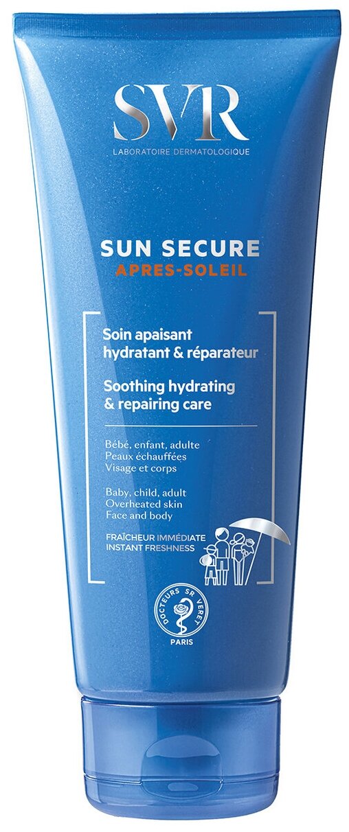 SVR Успокаивающее молочко после солнца Sun Secure Soothing Hydrating & Repairing Care 200мл